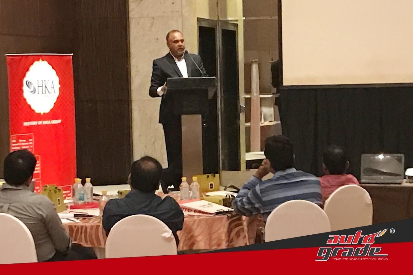 Mr. Mohammed Ashraf, the MD of Autograde, addressing distributors at Autograde’s annual All India Distributers Meet conducted in Mumbai. 